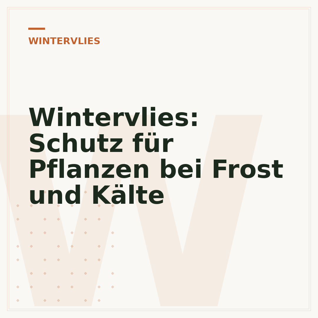 Wintervlies: Schutz für Pflanzen bei Frost und Kälte