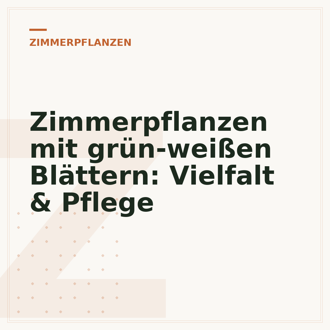 Zimmerpflanzen mit grün-weißen Blättern: Vielfalt & Pflege