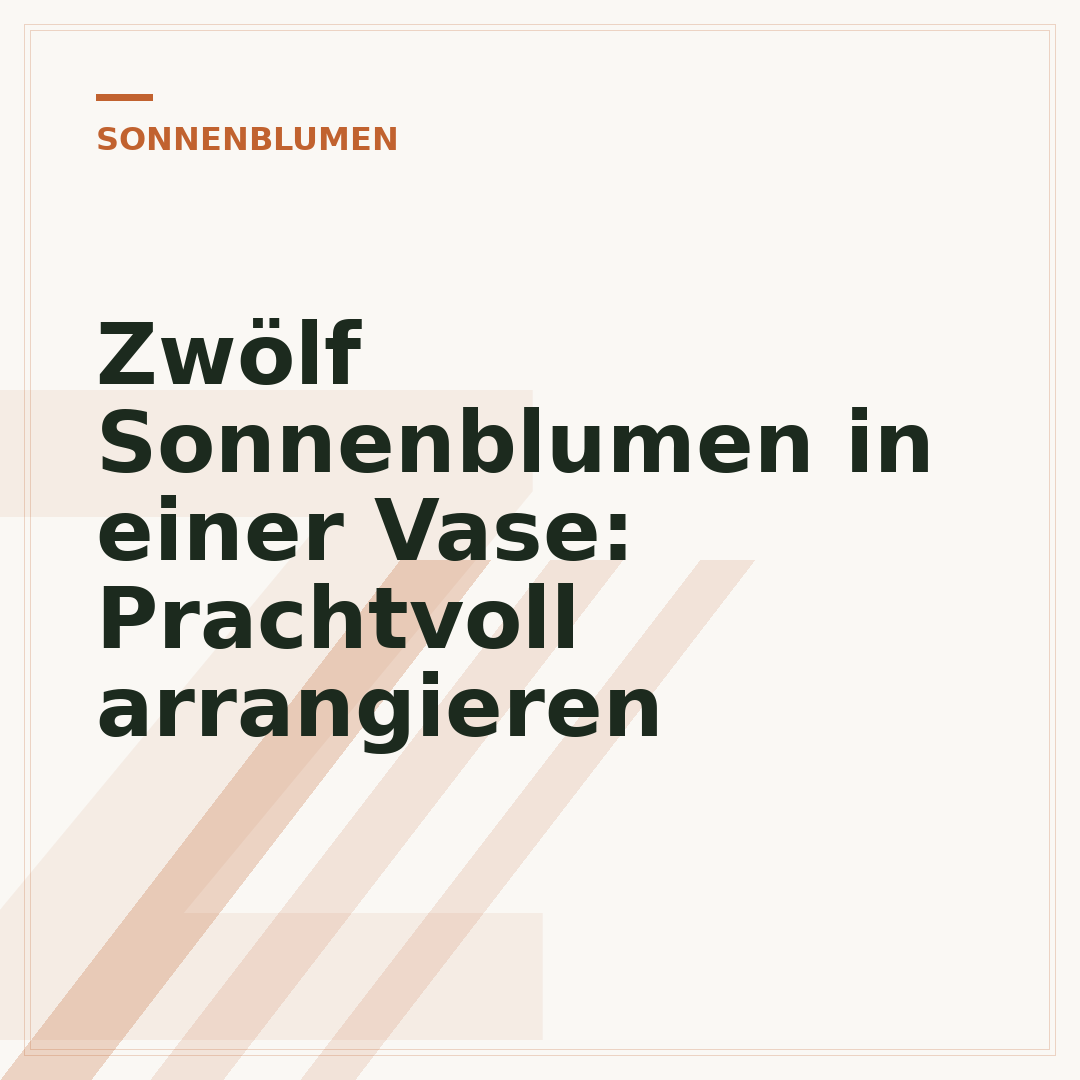 Zwölf Sonnenblumen in einer Vase: Prachtvoll arrangieren
